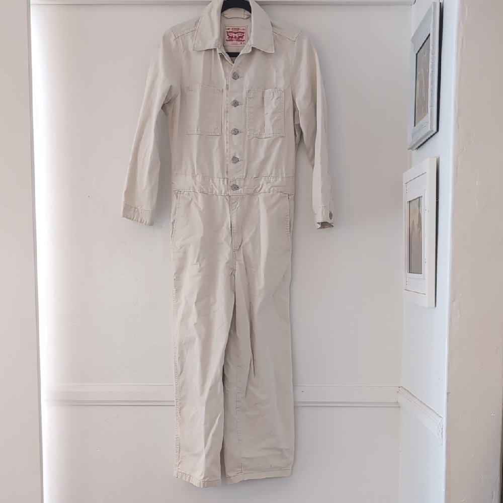 Levi's Cropped Twill Cotton Jumpsuit, Women's XS
